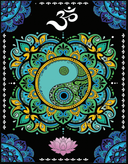 Colorvelvet Bársonykép 47x35 cm Yin Yang Mandala