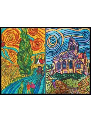 Colorvelvet gumis mappa Chiesa di Auvers, Van Gogh