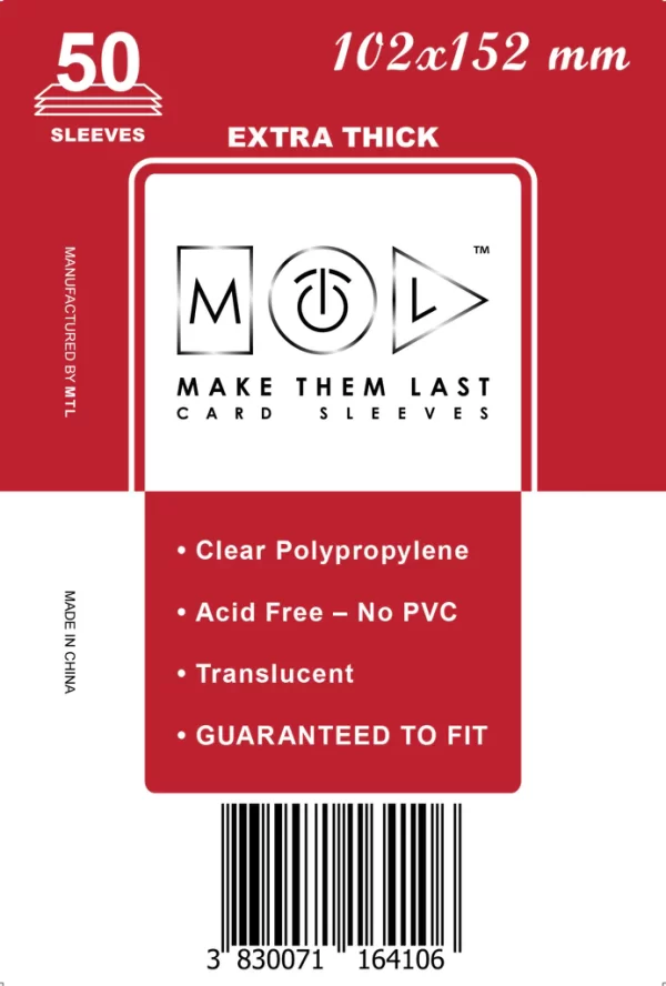 MTL 102x152 mm 50 db kártyavédő Prémium