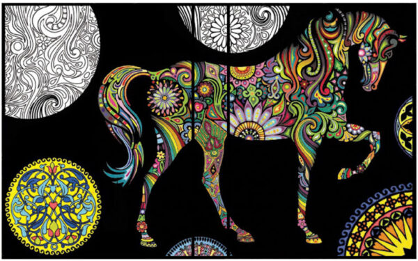 Colorvelvet gyűrűs mappa Ló mandala