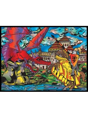 Colorvelvet Bársonykép 47x35 cm Sárkány és Lovag
