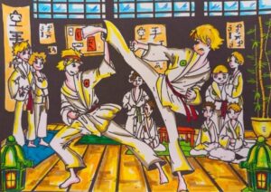 Colorvelvet Bársonykép 47x35 cm Karate
