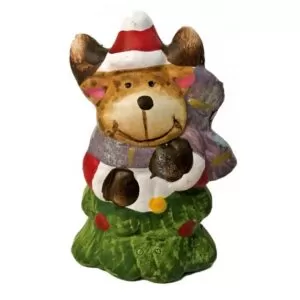 Karácsonyi szarvas figura díszdobozban 7 cm